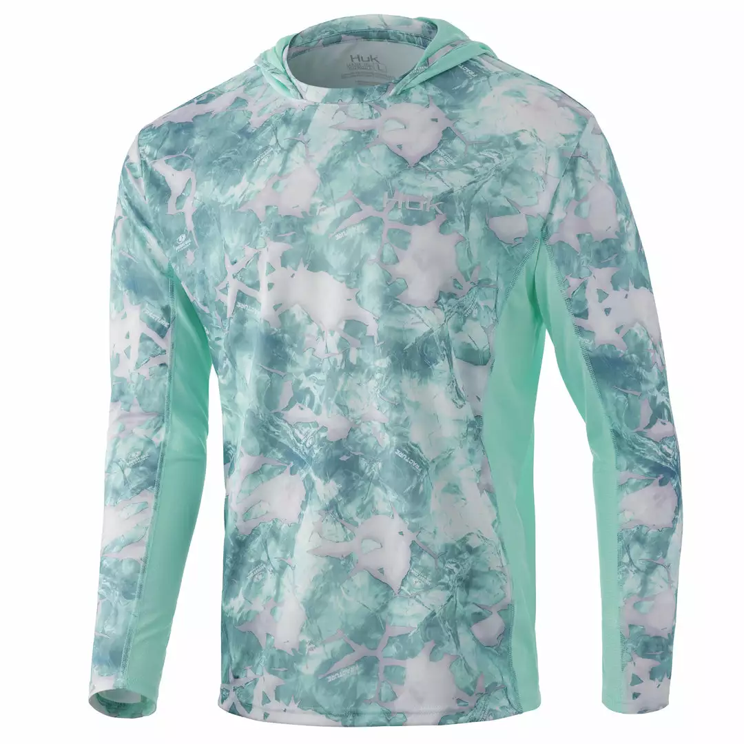 Mens Huk Icon X Mossy Oak Fracture Hoodie 3 Mens Huk Icon X Mossy Oak Fracture Hoodie