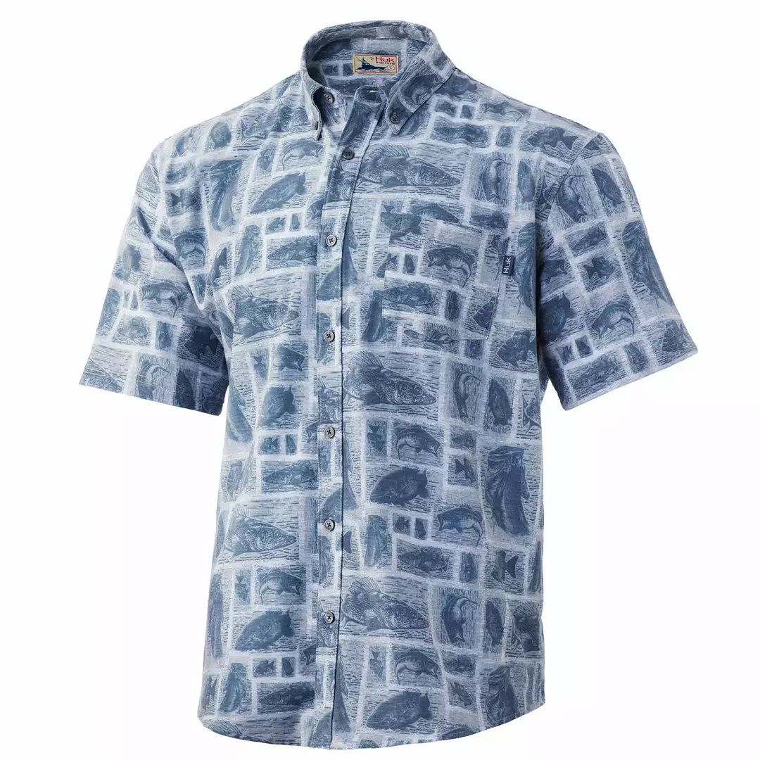 Huk Kona Stamped Button-Down Mens 3 Huk Kona Stamped Button-Down Mens