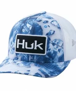 Mens Huk Mossy Oak Fracture Trucker Cap