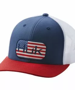 Mens Huk Americana Colorblock Trucker