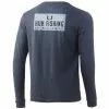 Mens Huk Long Sleeve Stack Logo Pocket Tee