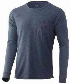 Huk Long Sleeve United Pocket Tee