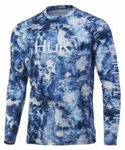 Mens Huk Mossy Oak Fracture Vented Pursuit