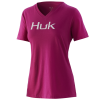 Huk Womens Logo V-Neck Tee