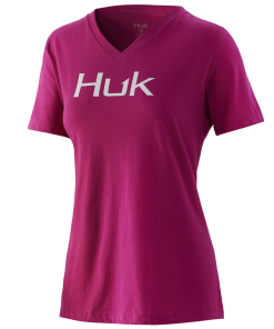 Huk Womens Logo V-Neck Tee